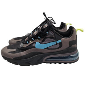 Nike Air Max 270 React Black Cerulean Thunder Grey Barely Volt Mens Sz 8.5 Shoes